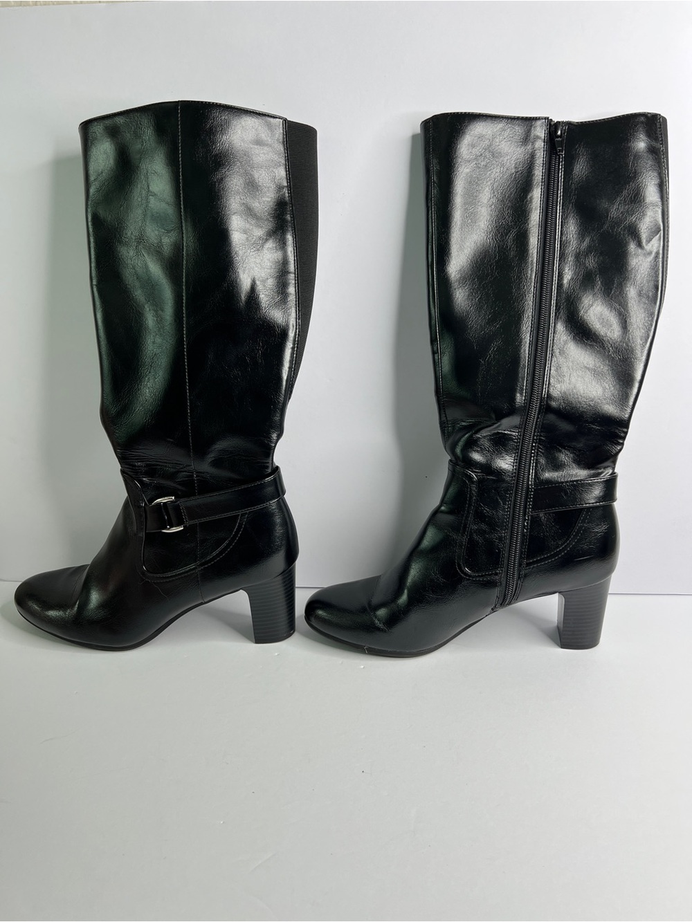 LifeStride Marta Black Knee High Riding Boots Soft System Size 10M No Box - Picture 3 of 10